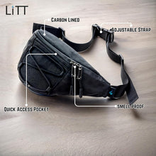 Load image into Gallery viewer, LiTT - Stash Bum Bag - Carbon Lined Stash Bum Bag Adjustable Strap and Discreet Storage
