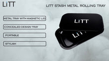 Load image into Gallery viewer, Litt Stash Metal Rolling Tray with Magnetic Rolling Lid - Large (BLACK)
