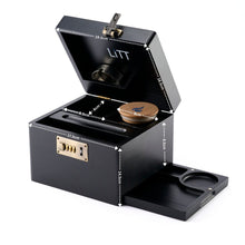 Load image into Gallery viewer, LITT - Lockable Stash Box Set with Glass Jar, Hidden Tray, and Storage Box (BLACK)
